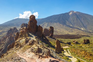 Roques de Garcia ve El Teide yanardağı, Tenerife Adası, İspanya