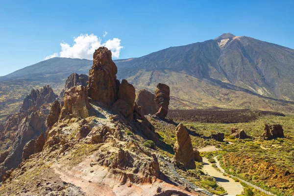 Vulcano Roques de Garcia e El Teide, Isola di Tenerife, Spagna — Foto Stock