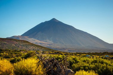Günbatımı üzerinde Teide yanardağı Tenerife, Kanarya Adası, İspanya