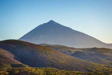 Günbatımı üzerinde Teide yanardağı Tenerife, Kanarya Adası, İspanya