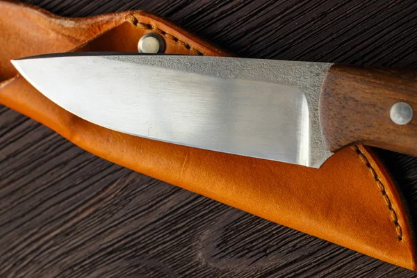 木製基板、上面の狩猟 knifelying — ストック写真