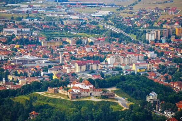 古い町、ブラショフ、トランシルバニア、ルーマニアの航空写真ビュー — ストック写真