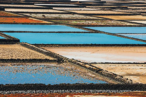 Salinas de Janubio, Kopalnia soli, na wyspie lanzarote, Hiszpania — Zdjęcie stockowe
