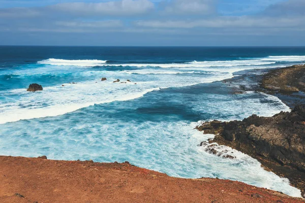 Laguna Verde a El Golfo, Isola di Lanzarote, Spagna — Foto Stock