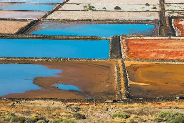 Salinas de Janubio, mina de sal na ilha de lanzarote, Espanha — Fotografia de Stock