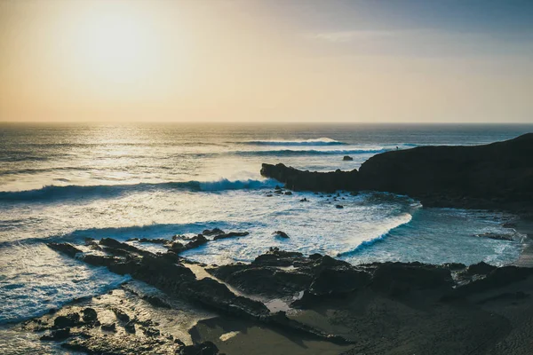 Lagoa Verde em El Golfo, Ilha Lanzarote, Espanha — Fotografia de Stock