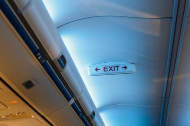 Uçak yolcu koltuk, sığ Dof ile iç