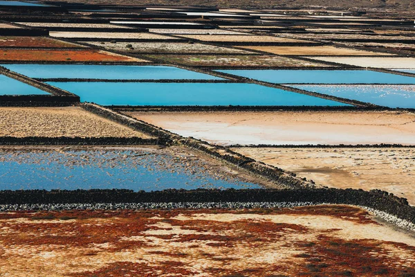 Salinas de Janubio, Kopalnia soli, na wyspie lanzarote, Hiszpania — Zdjęcie stockowe