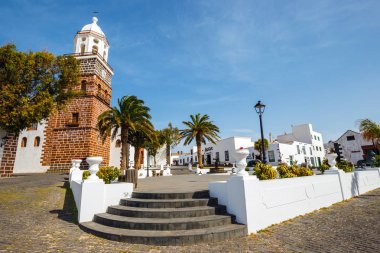 Tequise, Lanzarote Adası, İspanya, 30 Mart 2017: Şehir Merkezi Teguise, Lanzarote Adası'nın eski başkenti görünümünü