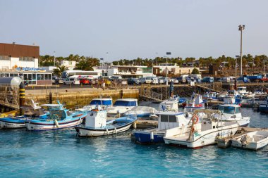 Playa Blanca, Lanzarote, 01 Nisan 2017: Rubicon Marina, Lanzarote, Kanarya Adaları, İspanya