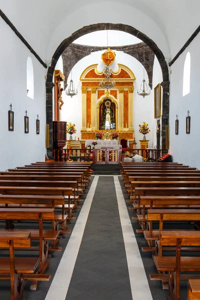 Lanzarote, Mancha Blanca, 30 March, 2017: Interior of the Church of  Nuestra Senora de los Volcanes in Mancha Blanca, Lanzarote, Spain — Stock Photo, Image