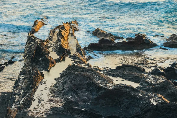 Tiro de costa em Lanzarote, El Golfo, Lanzarote, Espanha — Fotografia de Stock