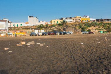 Ajuy, Fuerteventura, İspanya, 01 Nisan 2017: Küçük balıkçı köyü Ajuy Fuerteventura Adası, İspanya