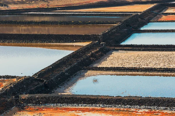 Salinas Janubio Mina Sal Ilha Lanzarote Espanha — Fotografia de Stock