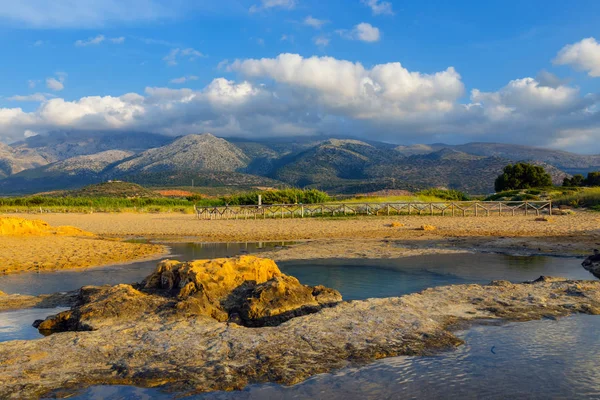 Görkemli günbatımı, Malia, Crete Girit manzaraya görünümünü — Stok fotoğraf