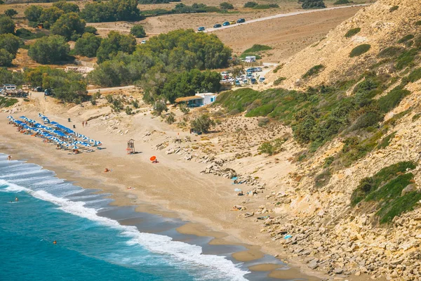 Ο Κομμός, όμορφη αμμώδη παραλία, κοντά στα Μάταλα και Καλαμάκι, Κρήτη, Ελλάδα — Φωτογραφία Αρχείου