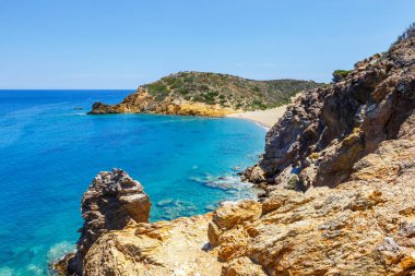 Vai ünlü kumsalda güzel palm orman east Crete, Yunanistan