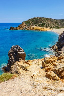 Vai ünlü kumsalda güzel palm orman east Crete, Yunanistan
