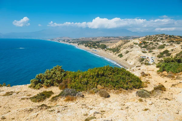 Kommos, bellissima spiaggia sabbiosa vicino Matala e Kalamaki, Creta, Grecia — Foto Stock