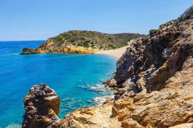 Vai ünlü kumsalda güzel palm orman east Crete, Yunanistan