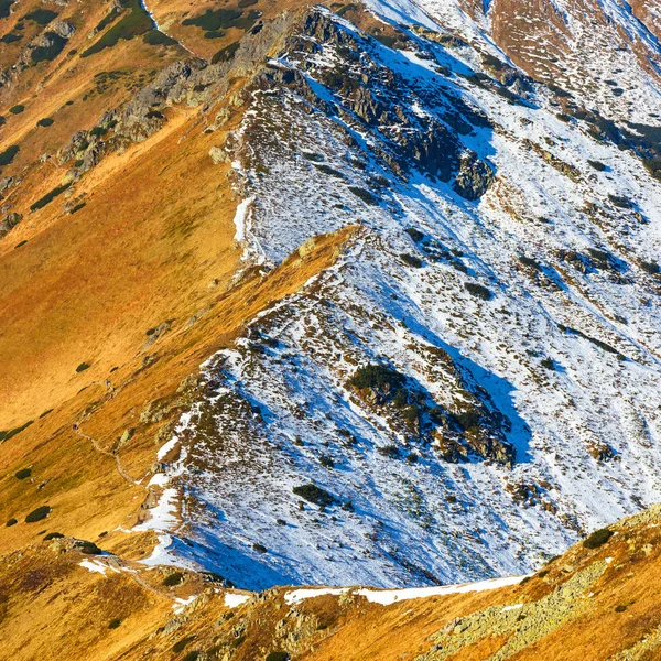 Őszi hegyi táj, piros csúcsok, Tátrai hegyi — Stock Fotó