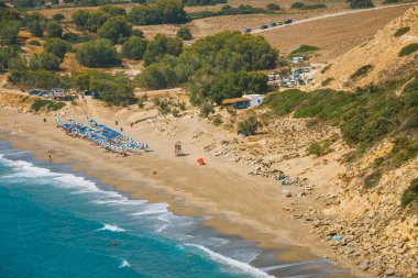 Kommos, güzel kumlu plaj yakınında Matala ve Kalamaki, Crete, Yunanistan