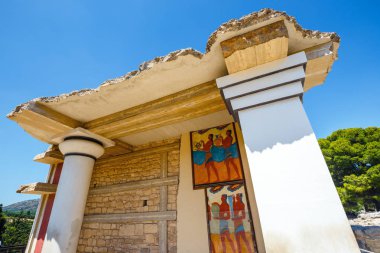 Doğal kalıntıları Minos Palace Knossos Girit, Yunanistan