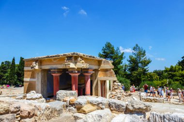 Doğal kalıntıları Minos Palace Knossos Girit, Yunanistan