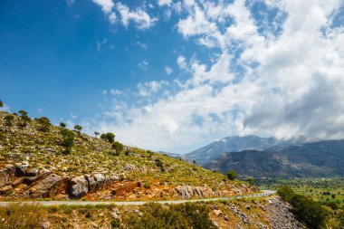 Görünüm Lassithi Plato adada Crete, Yunanistan
