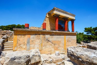 Doğal kalıntıları Minos Palace Knossos Girit, Yunanistan