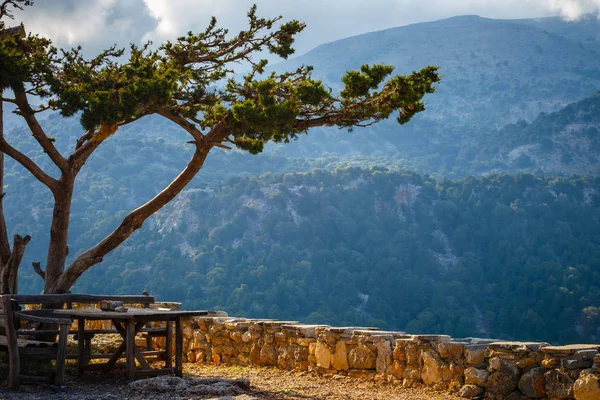 Beautiful mountain landscape near Kritsa Village, Katharo Plateau, Crete, Greece — Stock Photo, Image