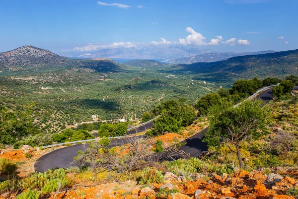 Beautiful mountain landscape near Kritsa Village, Katharo Plateau, Crete, Greece — Stock Photo, Image