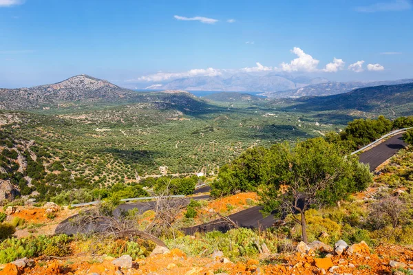 Beautiful mountain landscape near Kritsa Village, Katharo Plateau, Crete, Greece — Stock Photo, Image