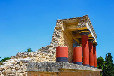 Doğal kalıntıları Minos Palace Knossos Girit, Yunanistan