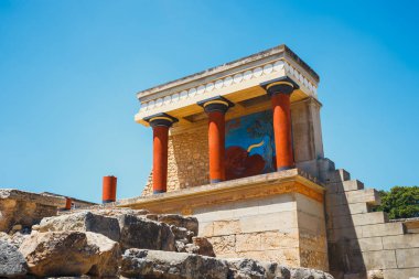 Doğal kalıntıları Minos Palace Knossos Girit, Yunanistan