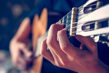 akustik gitar, canlı müzik arka plan çalma müzisyen