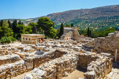 Doğal kalıntıları Minos Palace Knossos Girit, Yunanistan