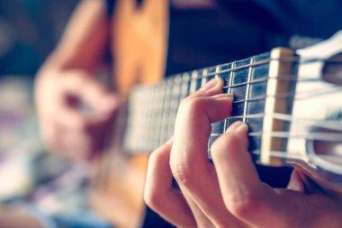 akustik gitar, canlı müzik arka plan çalma müzisyen