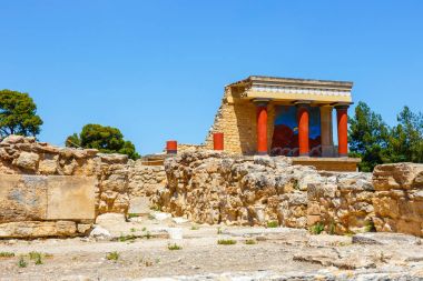 Doğal kalıntıları Minos Palace Knossos Girit, Yunanistan