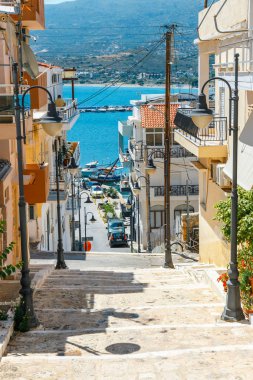 Adımları Sitia Town, Crete island, Yunanistan ile sokak