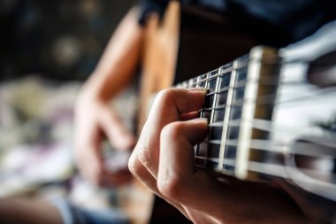akustik gitar, canlı müzik arka plan çalma müzisyen
