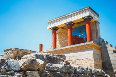 Doğal kalıntıları Minos Palace Knossos Girit, Yunanistan