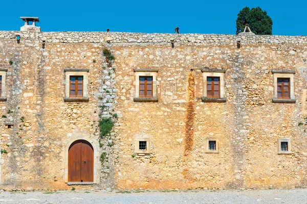 阿尔卡季修道院坐落在东南的 Rethymnon，希腊克里特岛 — 图库照片