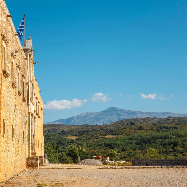 Vista de la Basílica del Monasterio Arkadi en Creta, Grecia — Foto de Stock