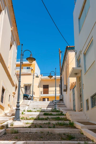 Ulica z kroków w mieście Sitia, Kreta, Grecja — Zdjęcie stockowe