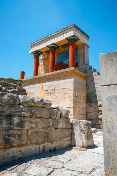 Malownicze ruiny minojskie pałace w Knossos na Krecie, Grecja — Zdjęcie stockowe