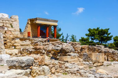 Doğal kalıntıları Minos Palace Knossos Girit, Yunanistan