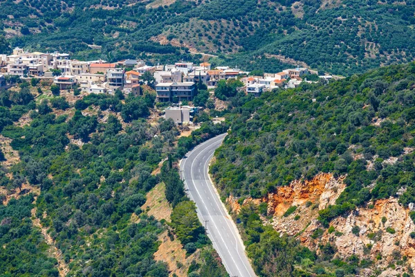 Kritsa 마을, Katharo 고원, 크레타, 그리스 근처 아름 다운 산 풍경 — 스톡 사진