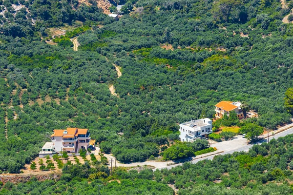 Güzel dağ manzarası yakınındaki Kritsa Köyü, Katharo Yaylası, Crete, Yunanistan — Stok fotoğraf