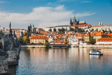 Vltava Nehri, Prag, Çek Cumhuriyeti başkenti eski Merkez